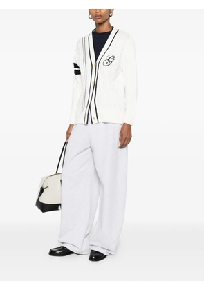 Gant cable-knit embroidered cardigan - White