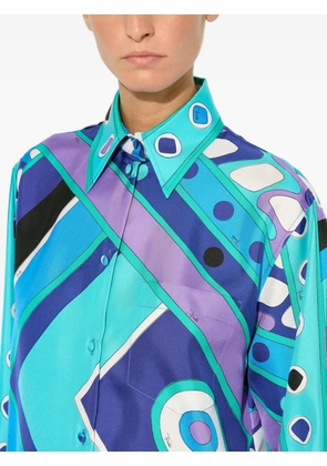 PUCCI Vivara-print silk shirt - Blue