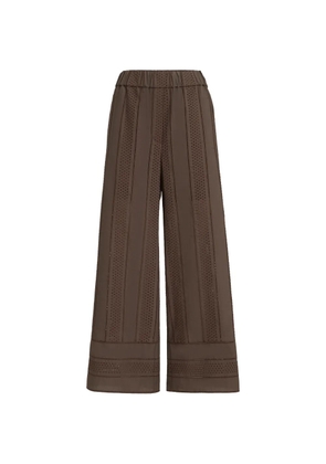 Brunello Cucinelli techno cotton poplin broderie anglaise track trousers - Brown