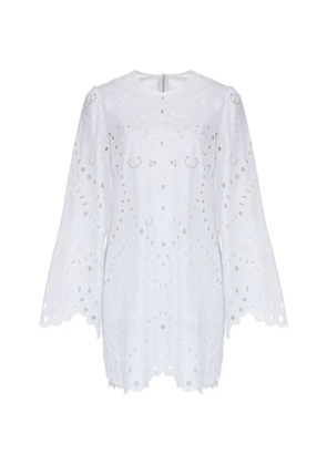 Dolce & Gabbana broderie-anglaise bell-sleeve mini dress - White