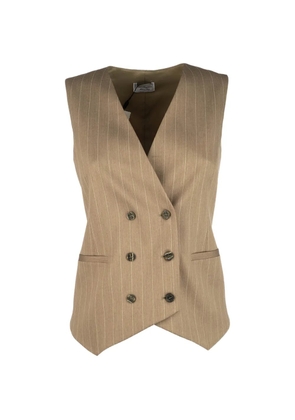 POST SCRIPTUM pinstripe-pattern double-breasted waistcoat - Neutrals