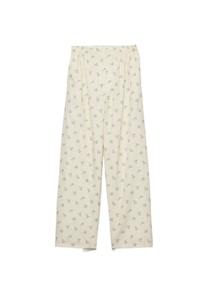 Prada floral-print old canvas pants - Neutrals
