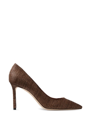 Jimmy Choo Romy 85 woven pointed pumps - Brown