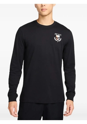 Nike logo-print long-sleeve T-shirt - Black