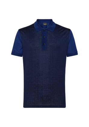 Billionaire logo-pattern short-sleeve polo shirt - Blue