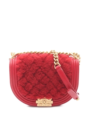 CHANEL Pre-Owned 2021-2026 Small Quilted Shearling Boy Messenger Bag crossbody bag - Red