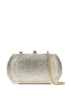 Tyler Ellis Giulia glitter-effect clutch bag - Silver