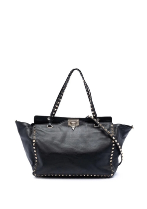 Valentino Garavani Pre-Owned 2018-2026 Medium Leather Rockstud Trapeze satchel - Black