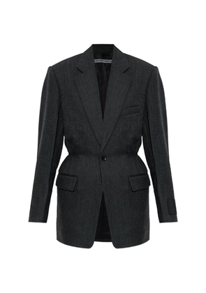 Alexander Wang cinched-waist wool-twill blazer - Grey