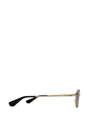 Burberry metal Check Oval Sunglasses - Gold