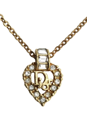 Christian Dior Pre-Owned 20th Century Gold Plated Strass Heart Pendant Necklace costume necklace