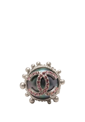 CHANEL Pre-Owned 2002 CC Brass Strass Ring costume ring - Silver