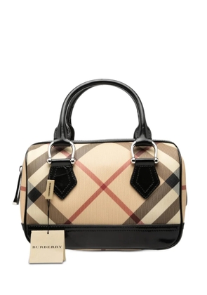 Burberry Pre-Owned 2000-2017 Small Supernova Check Coated Canvas Bowling Bag boston bag - Black
