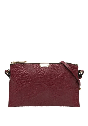 Burberry Pre-Owned 2000-2017 Small Grain Check Embossed Leather Chichester crossbody bag - Red