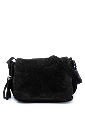 CHANEL Pre-Owned 1994-1996 Suede Triple CC crossbody bag - Black