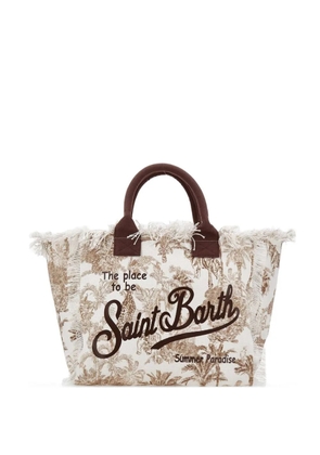 MC2 Saint Barth Vanity jungle-print fringed tote bag - Brown