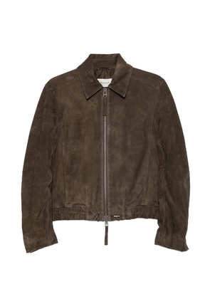 Kristensen Du Nord zip-up goat suede jacket - Brown