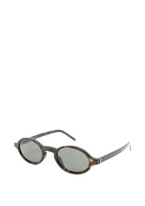 Saint Laurent Eyewear tortoiseshell-effect oval-frame sunglasses - Brown
