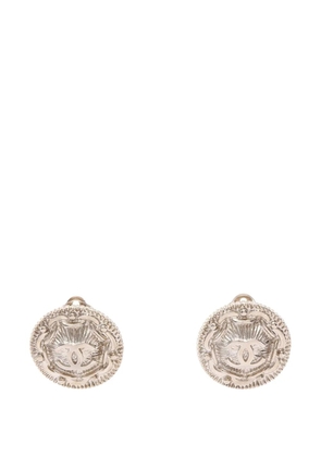CHANEL Pre-Owned 1997 CC Brass Round Clip On Earrings costume earrings - Silver