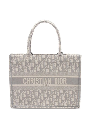 Christian Dior Pre-Owned 2010-2026 Medium Oblique Embroidered Canvas Book tote bag - Grey