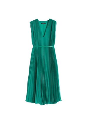 Max Mara Mxecapsula pleated belted midi dress - Green