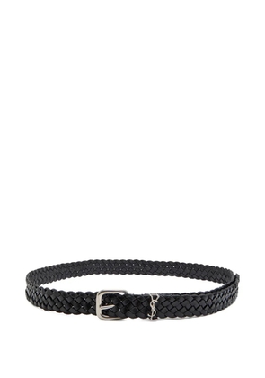Saint Laurent braided logo-detail belt - Black