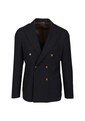 Al Duca D’Aosta 1902 herringbone-pattern double-breasted blazer - Blue