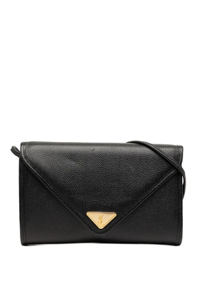 Saint Laurent Pre-Owned 20th Century Leather Envelope Flap crossbody bag - Black