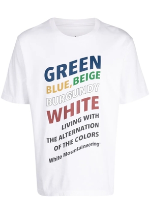White Mountaineering slogan-print cotton T-shirt