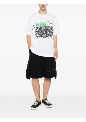 Comme des Garçons Homme slogan-print cargo shorts - Blue