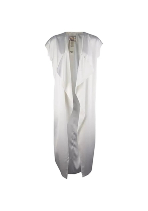 Genny draped-lapel longline gilet - White