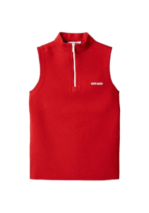 Miu Miu half-zip wool vest - Red