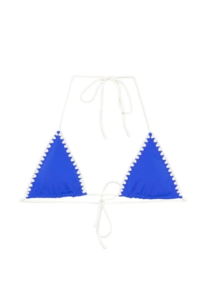 Leslie Amon Lucy whipstitch bikini top - Blue