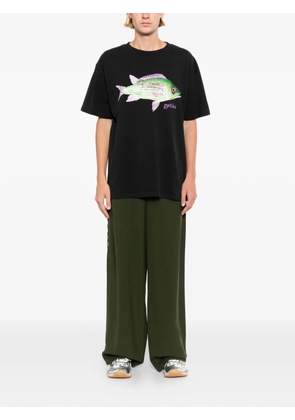 Melt Gyotaku-print cotton T-shirt - Black
