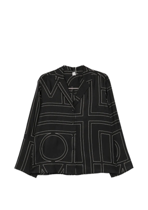 TOTEME monogram-print silk shirt - Black