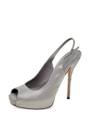 Gucci Pre-Owned crystal-embellished platform sandals - Grey
