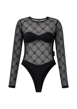 Marine Serre Moonogram mesh bodysuit - Black