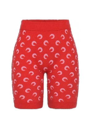 Marine Serre Moon jacquard bouclette shorts - Red