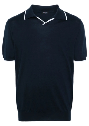 Kiton knitted cotton polo shirt - Blue