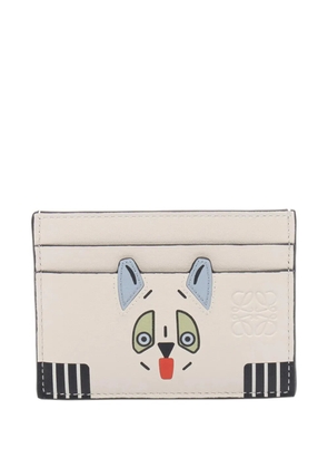Loewe Pre-Owned 2010-2026 Leather Futurist Cat card holder - White