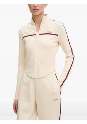 GUESS USA Jasmine side-stripe zip-up sweatshirt - Neutrals