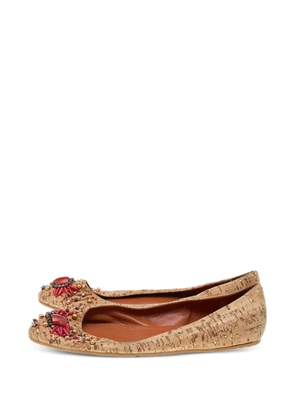 Oscar de la Renta Pre-Owned embellished ballet flats - Neutrals