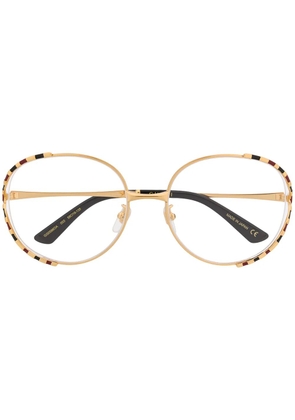 Gucci Eyewear round frame glasses - Gold