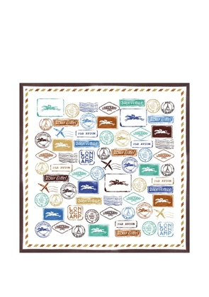 Longchamp Evasions graphic-print scarf - White