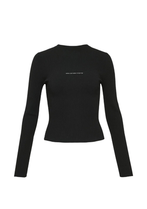 Alexander Wang logo-print ribbed sweater - Black