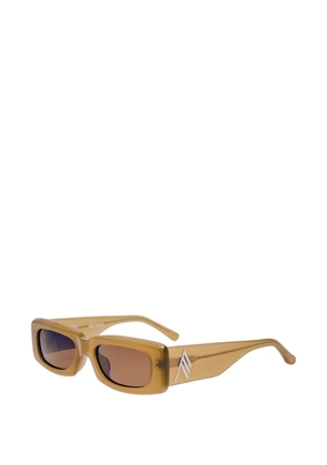 The Attico Mini Marfa rectangle-frame sunglasses - Neutrals