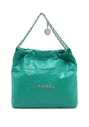 CHANEL Pre-Owned 2021-2026 Medium Quilted Shiny Calfskin 22 Handbag tote bag - Green