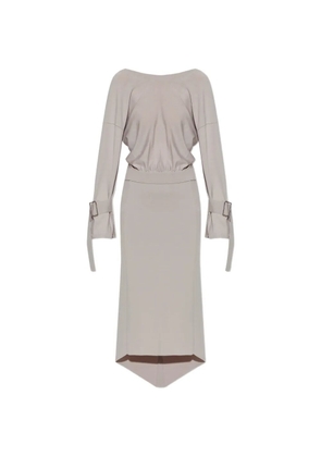 Lanvin buckled-cuff self-tie maxi dress - Grey