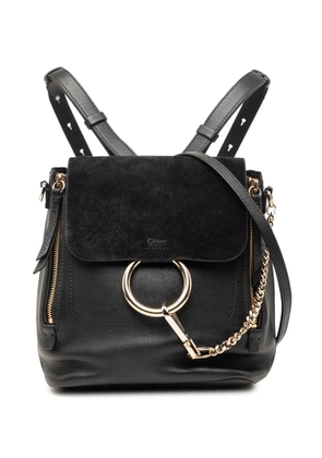 Chloé Pre-Owned 2017 Medium Calfskin and Suede Faye backpack - Black