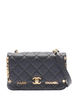 CHANEL Pre-Owned 2021-2026 Mini Quilted Lambskin Paris Monaco Flap crossbody bag - Black